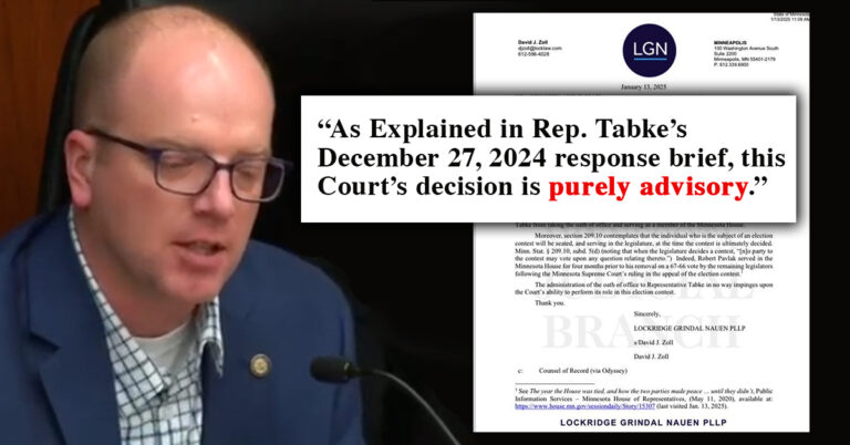 Rep-Elect Tabke Filed Brief with Court on Monday Saying Its Decision is “Purely Advisory”